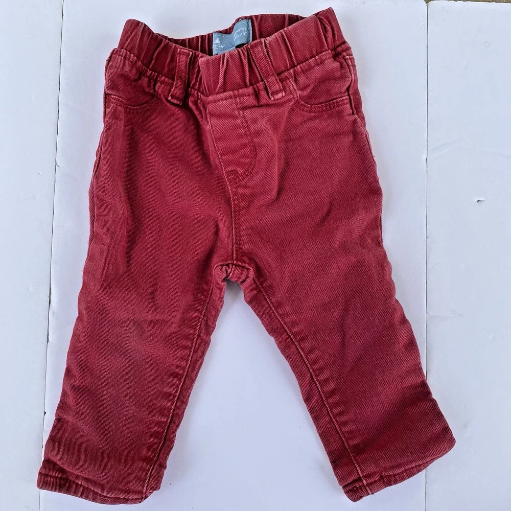 Baby Gap Girl Red Stretch Jeans Size 12-18 Months